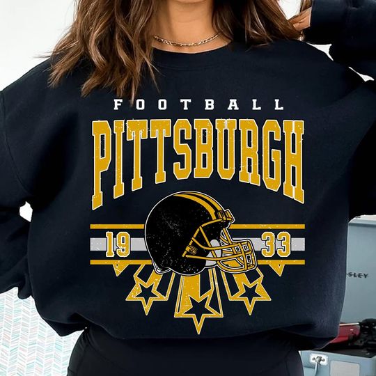 Discover Pittsburgh Football Sweatshirt, Pittsburgh Shirt Retro Style 90s Vintage Unisex Crewneck, Graphic Tee Gift For Football Fan Sport