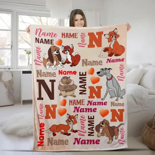 Discover Disney The Fox And The Hound Tod Vixey Copper Customize Fleece Blanket