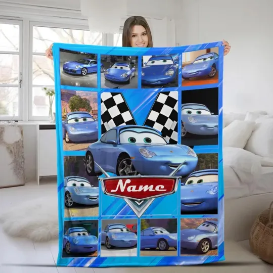 Discover Disney Pixar Cars Sally Carrera Collage Customize Fleece Blanket