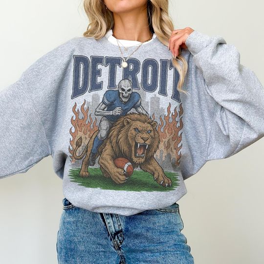 Discover Detroit Lions Football Vintage Style Sweatshirt, Retro Lions Football Crewneck, Old School Game Day Apparel