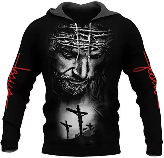Jesus Faith Over Fear Christian 3D Hoodie Christmas Gift