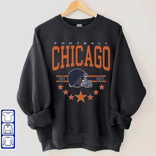 Discover Chicago Football Sweatshirt, Vintage Style Chicago Football Crewneck, America Football Sweatshirt, Chicago Crewneck, Football Fan Gifts