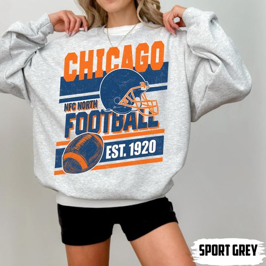 Vintage Style Chicago Football Sweatshirt, Game Day Hoodie, Chicago Team Football Sweatshirt, Sunday Chicago Hoodie, Chicago Football Fan