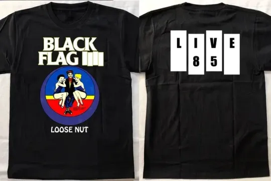 Discover Black Flag Loose Nut Live 85 T-Shirt   Black Flag Loose Nut Album Promo T-Shirt