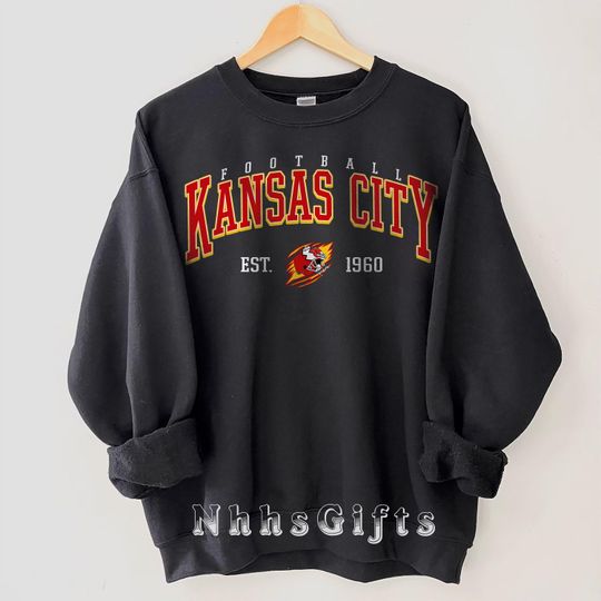 Discover Kansas City Football Sweatshirt, Vintage Style Kansas City Football Crewneck, Kansas City Football Fan Pullover, Kansas City Fan Gifts