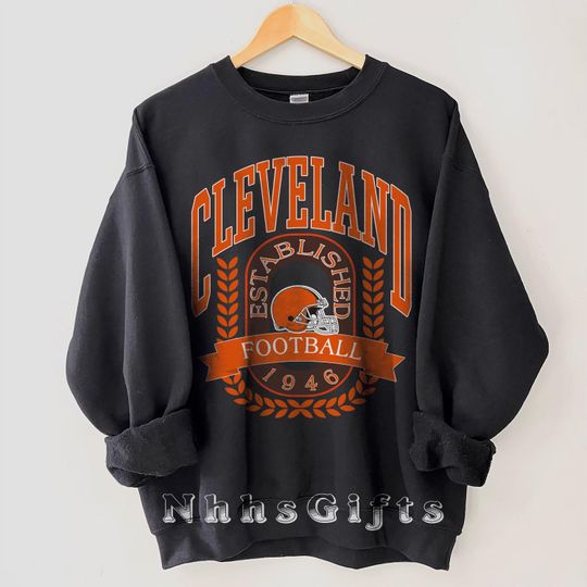 Discover Cleveland Football Sweatshirt, Vintage Style Cleveland Football Crewneck, Gameday Cleveland Fan Shirt, Retro Cleveland Football Sweater