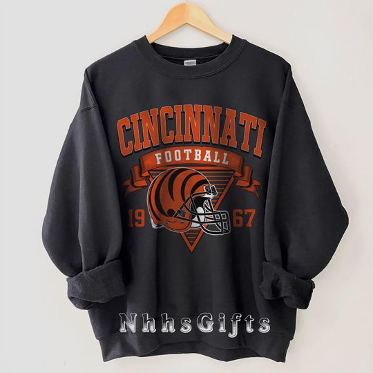 Cincinnati Football Sweatshirt, Vintage Style Cincinnati Football Crewneck, Cincinnati Football Fan Gifts, Sunday Football Apparel