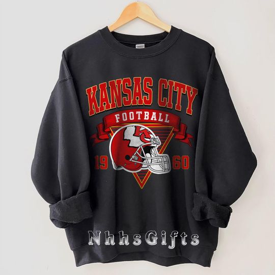 Discover Kansas City Football Sweatshirt, Vintage Style Kansas City Football Crewneck, Kansas City Football Fan Pullover, Kansas City Fan Gifts