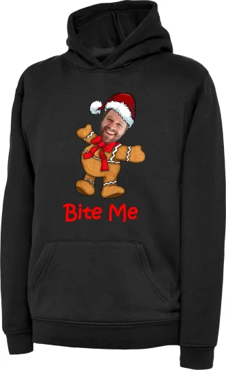 Discover Personalized Gingerbread Man Head Funny Hoodie Unisex Christmas Hoodie