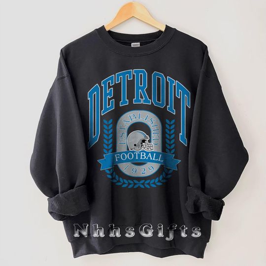 Discover Detroit Football Sweatshirt, Vintage Detroit Football Crewneck, Retro Detroit Football Shirt, Game Day Apparel, Detroit Football Fan Gifts