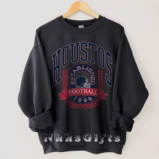 Houston Football Sweatshirt, Vintage Houston Football Crewneck, Vintage Houston Football Apparel, Houston Shirt, Houston Football Fan Gifts