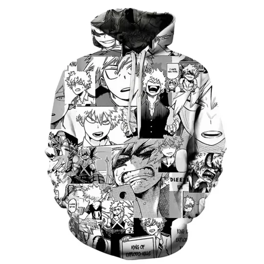 Discover Hero Anime Bakugo Katsuki Hoodie Sweater Tops Coat Hooded Cosplay Costume