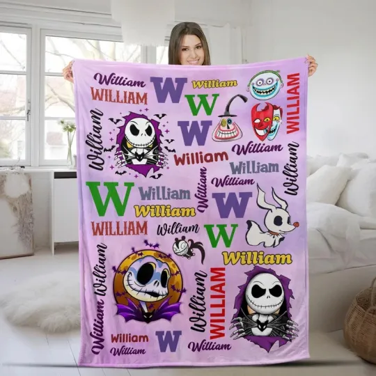 Discover Disney Nightmare Before Christmas Jack Oogie Spooky Customize Fleece Blanket