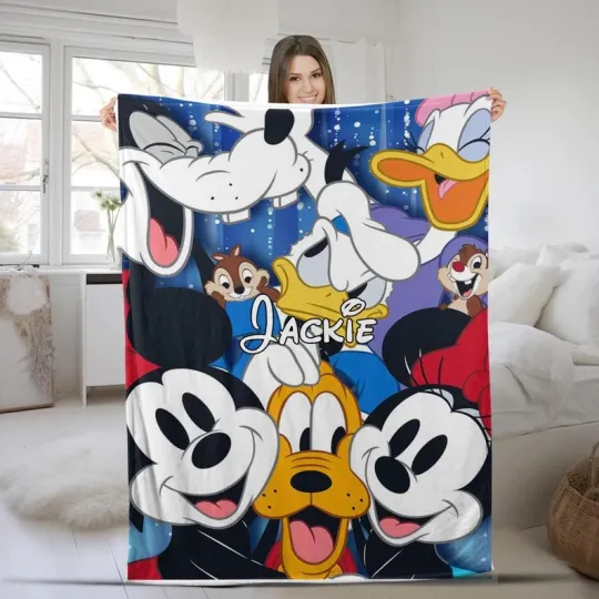 Discover Disney Mickey Mouse And Friends Big Happy Graphics Customize Fleece Blanket