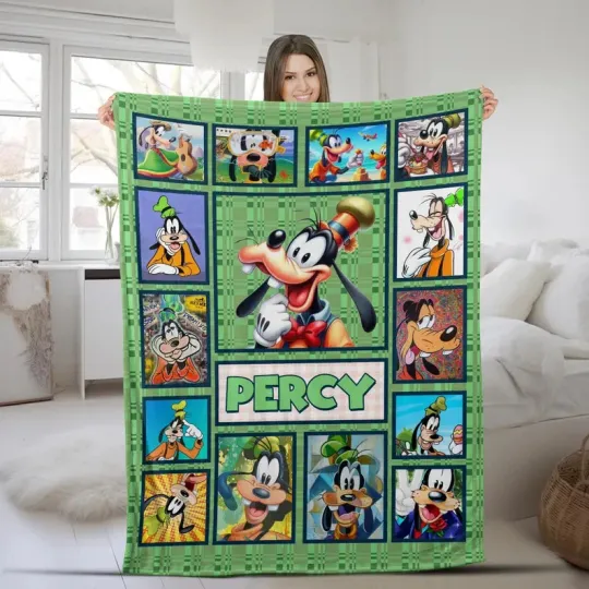 Discover Disney Mickey And Friends Goofy Dog Magic Kingdom Customize Fleece Blanket