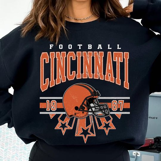 Discover Cincinnati Football Sweatshirt, Vintage Style Cincinnati Football Crewneck, Football Sweatshirt, Cincinnati Sweatshirt, Cincinnati Fan Gifts