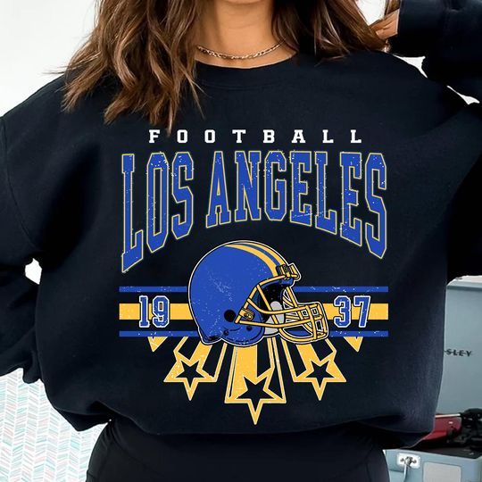 Discover Vintage Los Angeles Football Crewneck Sweatshirt, Retro Los Angeles Football T-Shirt, Rams Sweatshirt, Los Angeles Fan Gift