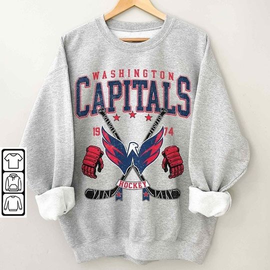 Discover Washington Capitals Vintage 90s Sweatshirt, Ice Hockey Shirt, Hockey Crewneck, Washington Capitals Fan Gift Unisex Hoodie