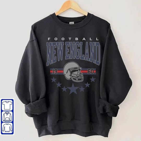 Discover New England Football Sweatshirt, Vintage Style New England Football Crewneck, Football Sweatshirt, New England Crewneck, Football Fan Gifts