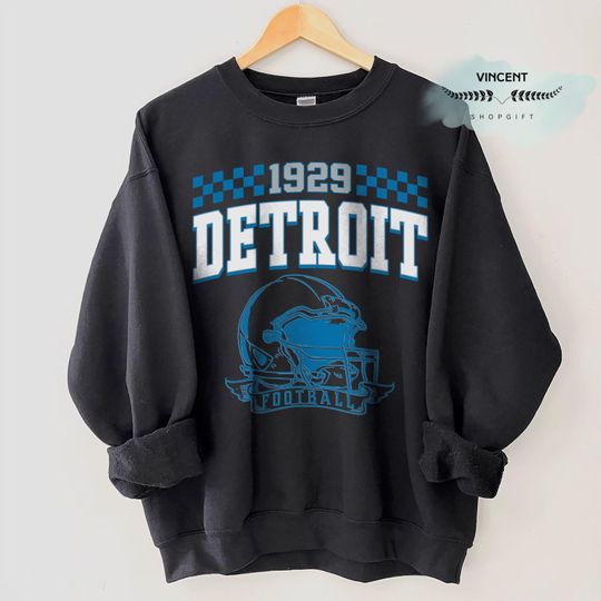 Discover Vintage Detroit Football Sweatshirt For Man Woman And Kids, Unisex Sports Gear, Football Game Day Shirt, Detroit Fan Tee, Vintage Lion Tee