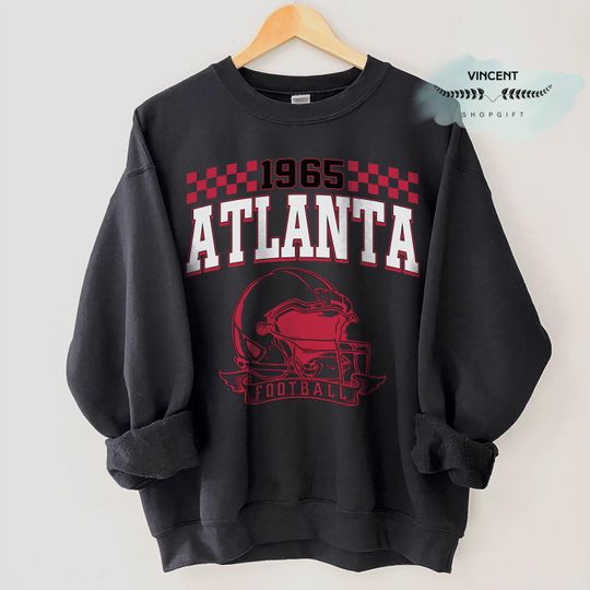 Discover Vintage 90s Style Atlanta Football Sweatshirt, Game Day Shirt, Atlanta Team Football Shirt, Sunday Atlanta, Sport Shirt, Atlanta Football
