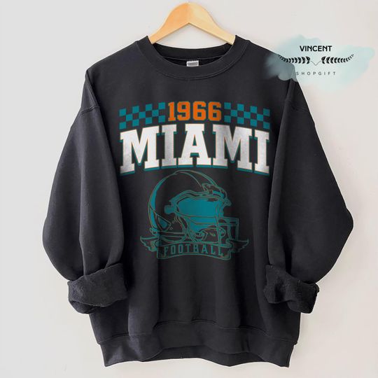 Vintage Miami Football Sweatshirt, Miami Mascot Sweatshirt, American Football Sweatshirt, Game Day Football, Miami Dolphins Sweatshirt