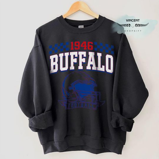 Discover Vintage 90s Style Buffalo Football Sweatshirt, Game Day Shirt, Buffalo Team Football Shirt, Sunday Buffalo, Sport Shirt, Buffalo Football