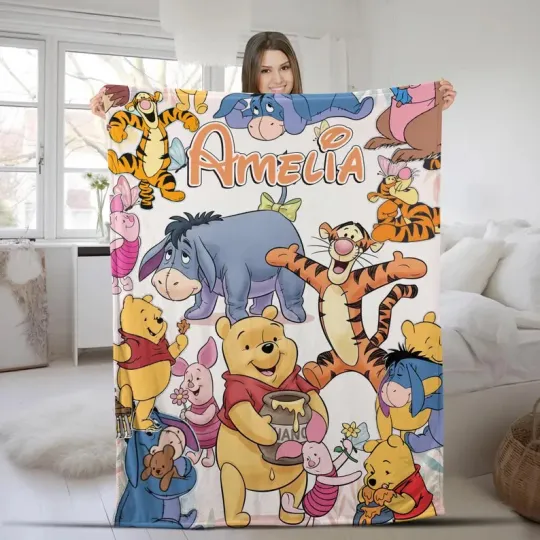 Disney Winnie The Pooh & Friends Cute Collage Customize Fleece Blanket
