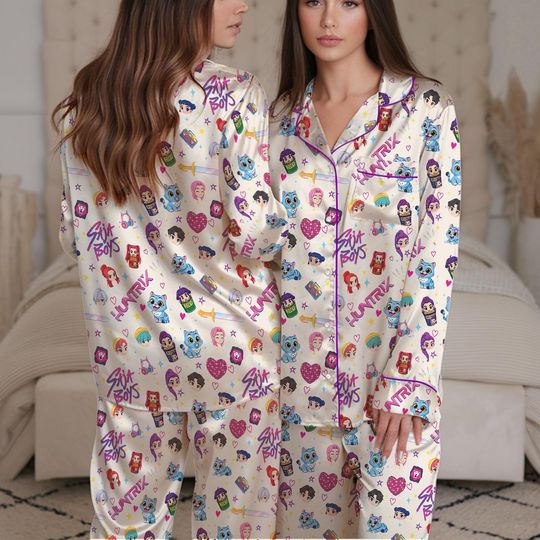 Discover Kpop Demon Hunters Sleepwear, Kpop Hunter Tiger Pajama Set, Huntrix Fans Loungewear, Huntrix Demon Hunters Pajamas, Saja Boys Boy Band Pjs