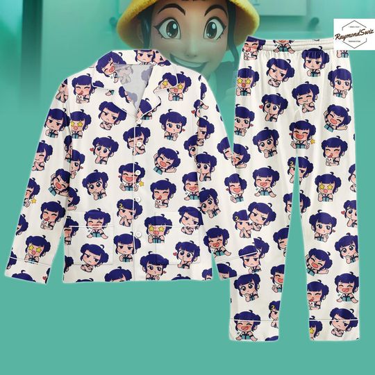 Discover Kpop Demon Hunters Pajamas Long Set, Zoey Thick Pajamas, Huntr/x Button PJs, Zoey Long Sleeve PJs, Long Pants PJs, Gift for Kpop Fan