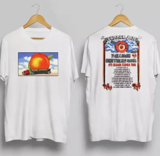 Allman Brothers EAT A PEACH 73 Summer Tour Tee T-shirt