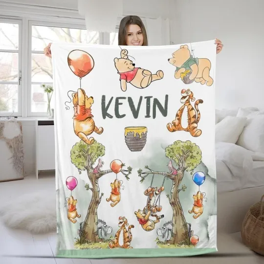 Discover Disney Winnie The Pooh & Friends Playing Fun Customize Fleece Blanket