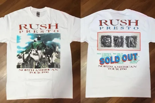 1990 Rush Presto North American Tour T-Shirt, Rush Tour Sold Out 1990 T-Shirt