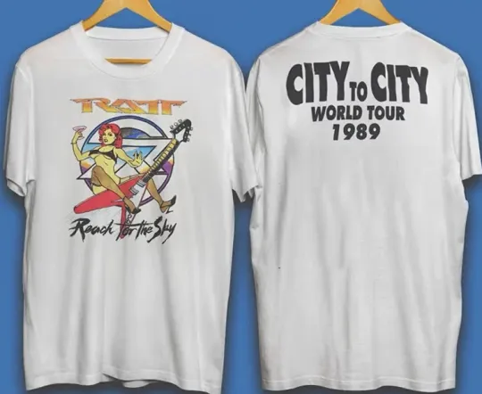 Discover 80s 1989 RATTA City to City Tour T-shirt