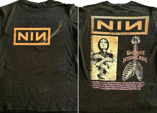 Nine Inch Nails NIN Graphic 2 Side Black Unisex Tshirt