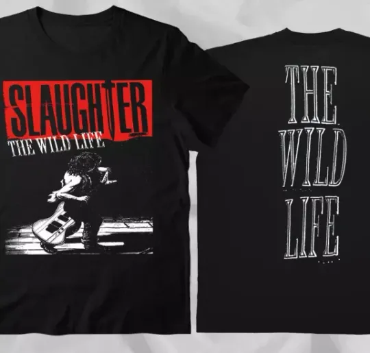 Discover Slaughter The Wild Life Vintage Rare Black Double Sided T-Shirt