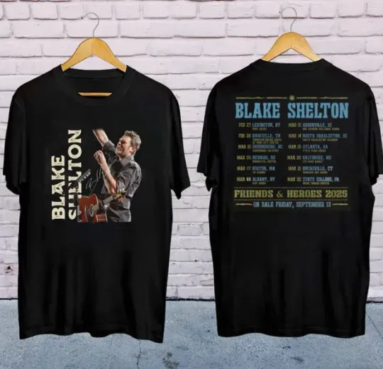 Discover Blake Shelton Signature Shirt, Blake Shelton Friends and Heroes Tour 2025 Shirt