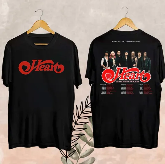 2025 Heart Band Royal Flush Tour T-Shirt, Rock Band Heart 2025 Tour T-Shirt