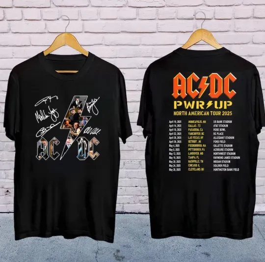 2025 A.C.D.C Pwr Up World Tour T-Shirt, Rock Band AC.DC Graphic T-Shirt