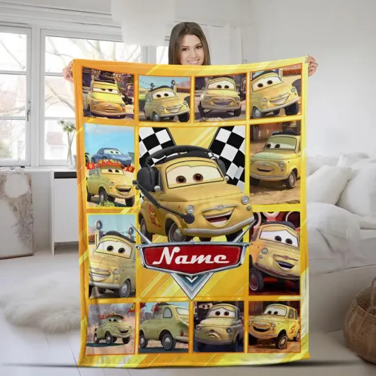 Discover Disney Cars Luigi Collage Customize Fleece Blanket