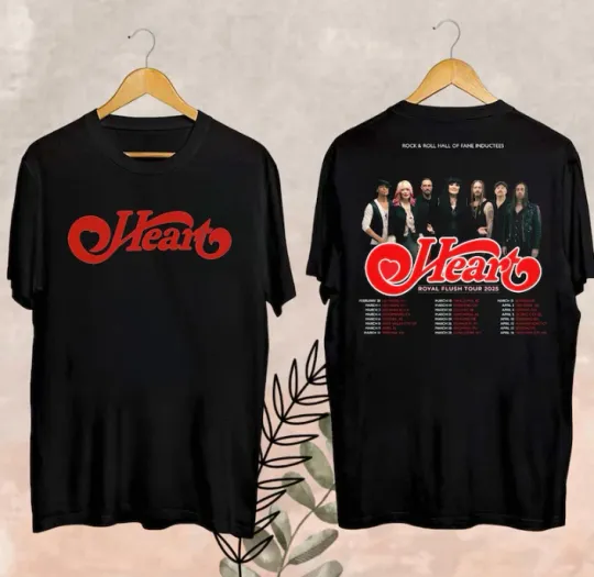 Discover 2025 Heart Band Royal Flush Tour T-Shirt, Rock Band Heart 2025 Tour Shirt