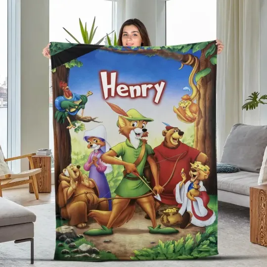Disney Robin Hood & Characters Customize Fleece Blanket