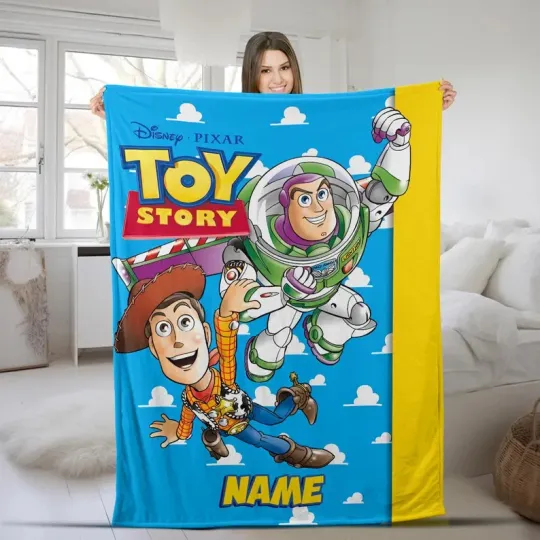 Discover Disney Toy Story Woody Buzz Lightyear Sky Background Customize Fleece Blanket