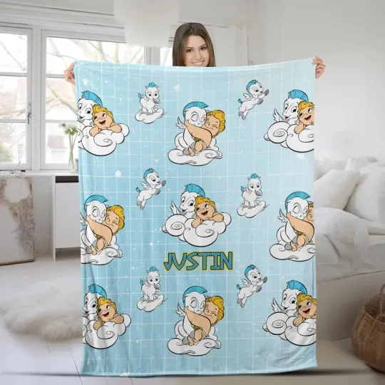 Discover Disney Hercules And Pegasus Cute Babies Customize Fleece Blanket