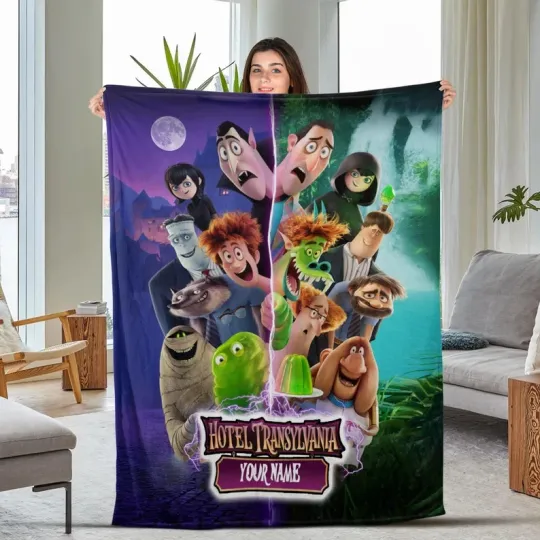 Discover Disney Hotel Transylvania Half Graphics Customize Fleece Blanket