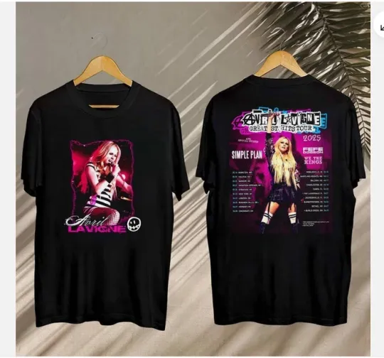 Discover Avril Lavigne Graphic Shirt, 2025 Avril Lavigne Greatest Hits Tour T-Shirt