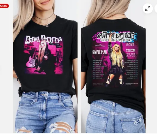Discover Avril Lavigne Fan Avril Lavigne Greatest Hits Tour 2025 Concert T-Shirt