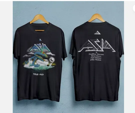 Asia Band tour men t-shirt double-sided black unisex