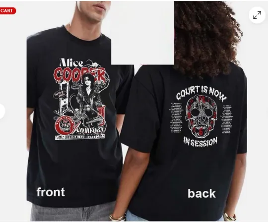 Discover Alice Cooper 2025 Tour Court Is Now In Session Too Close Tour T-Shirt