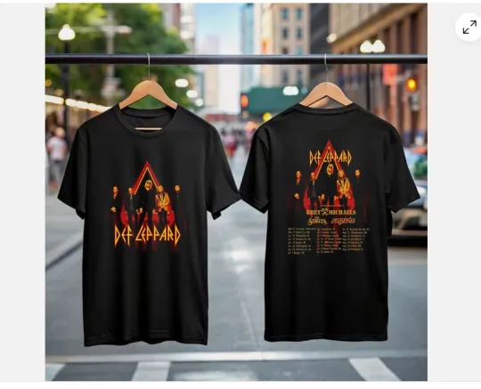 Discover Def Leppard Tour 2025 T-Shirt Rock Band Tee Mens T-Shirt